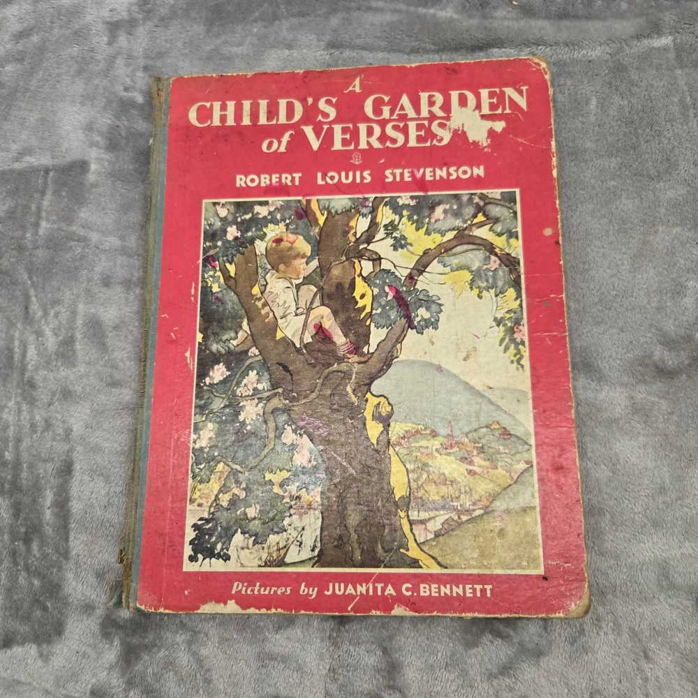 A Childs Garden of Verses Robert Louis Stevenson Juanita C Bennett Vintage Book